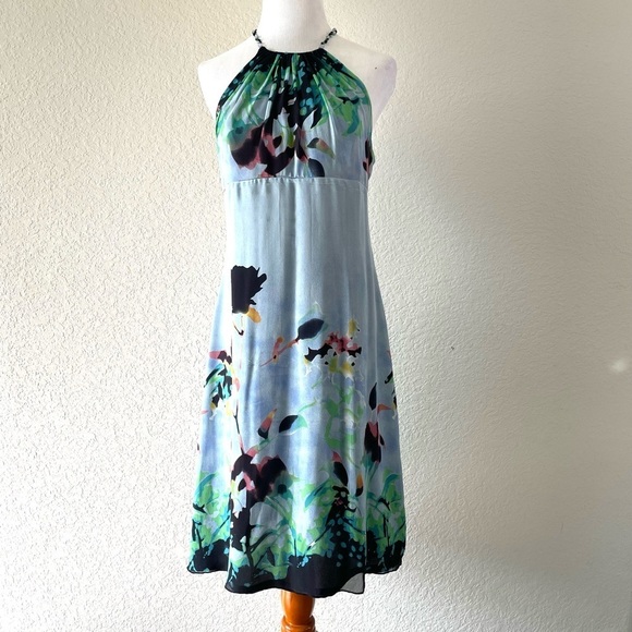 Vintage 90’s Floral Halter Dress | Glam Grunge Festival Dress - Picture 2 of 9